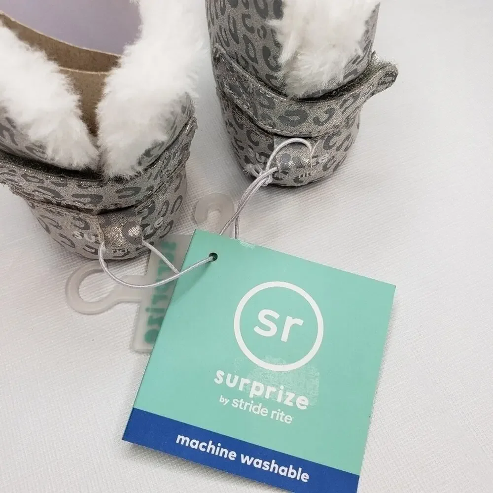 Infant Silver Boots Slippers - Stride Rite 6 - 12 months